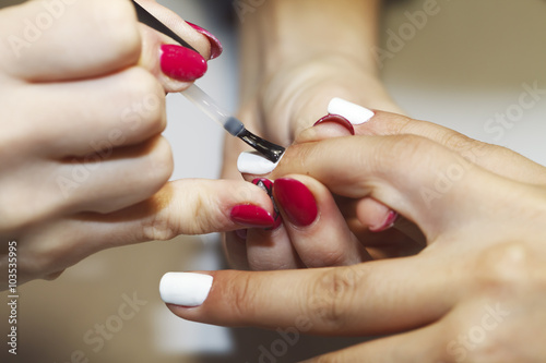 manicure process  nails  close-up  