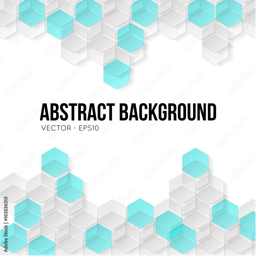 Fototapeta premium Blue hexagon shape abstract background.