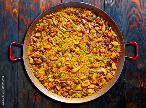 Paella from Spain rice Mediterranean recipe