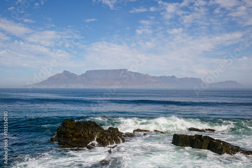View of Cape Town and Table Mountain from Robben Island