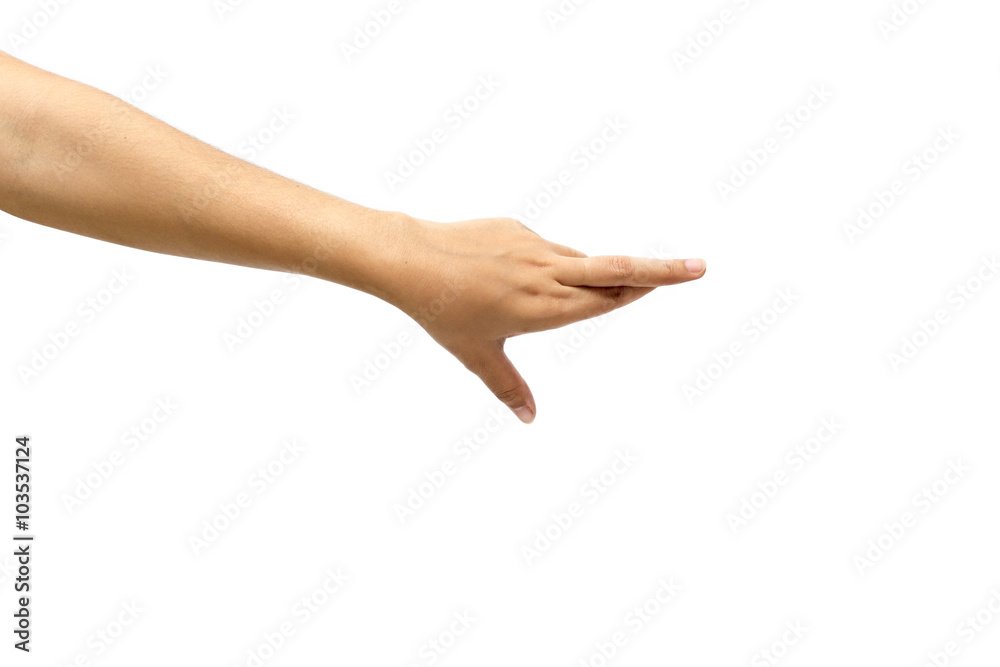 gesture hand from men hand isolated on white background gesture hand from men hand isolated on white background