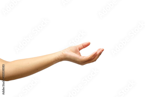 hand hold something isolated on white background