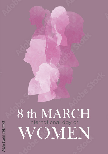 8th march. Illustration of women for international women's day