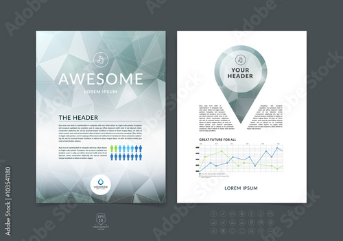 Brochure design, flyer, cover, booklet and report layout templat