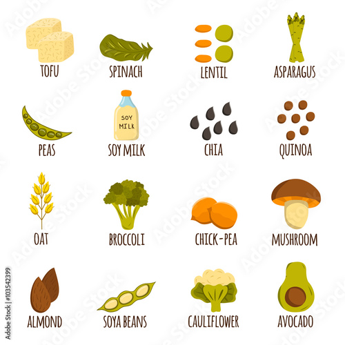 Vegan protein icons