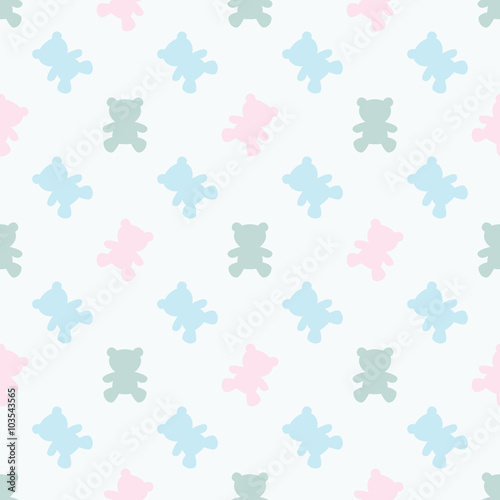 Seamless pattern for baby, toy bear