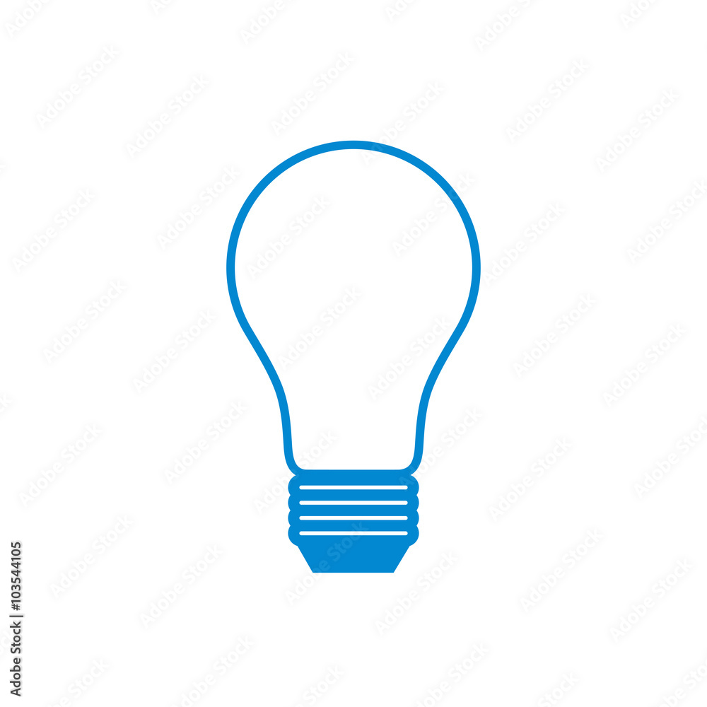 Stylized icon of light bulb on white background Stylized icon of light bulb on white background