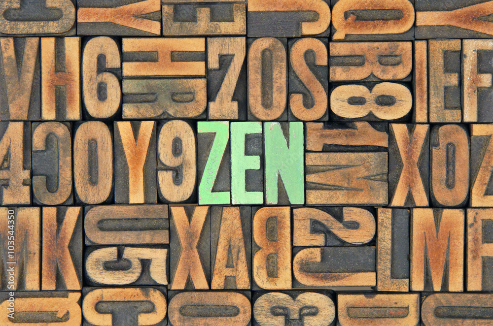 Zen / caracteres d'imprimerie en bois Zen / caracteres d'imprimerie en bois