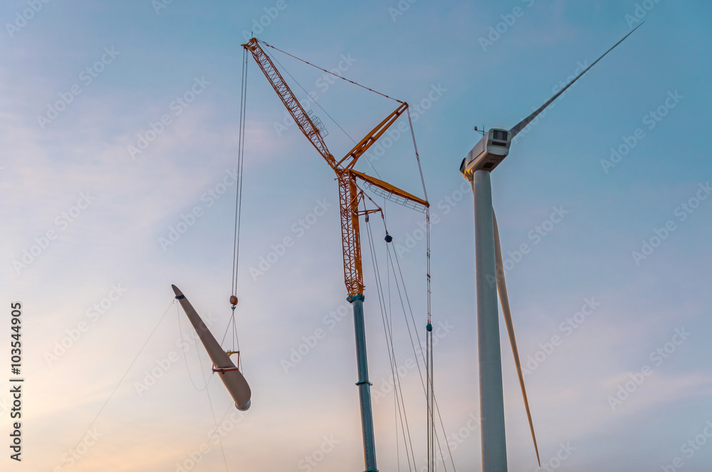 Construstion of wind turbine. Construstion of wind turbine.