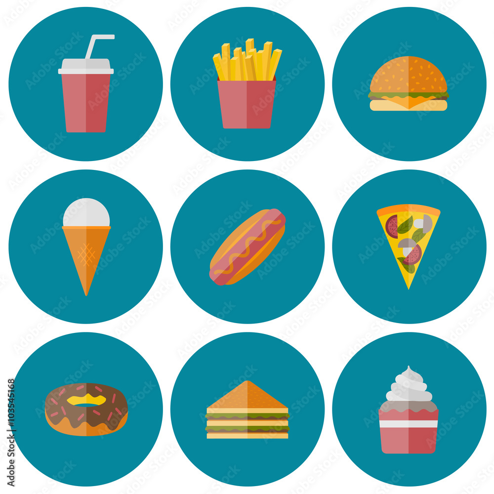 Fast food icons Fast food icons