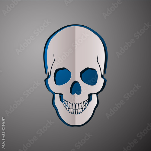 vector illustration of skull, cut paper skull, skull design, scull concept