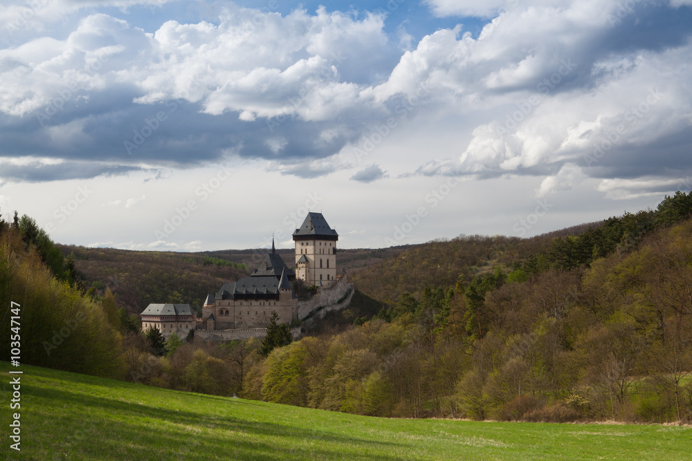 Karlstejn castle in the forest