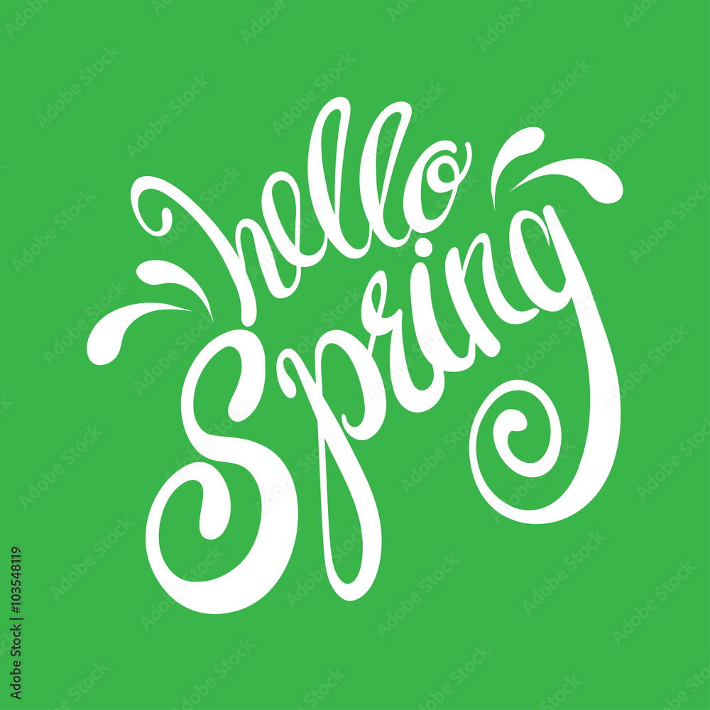 spring, hello, spring season, green background spring, hello, spring season, green background