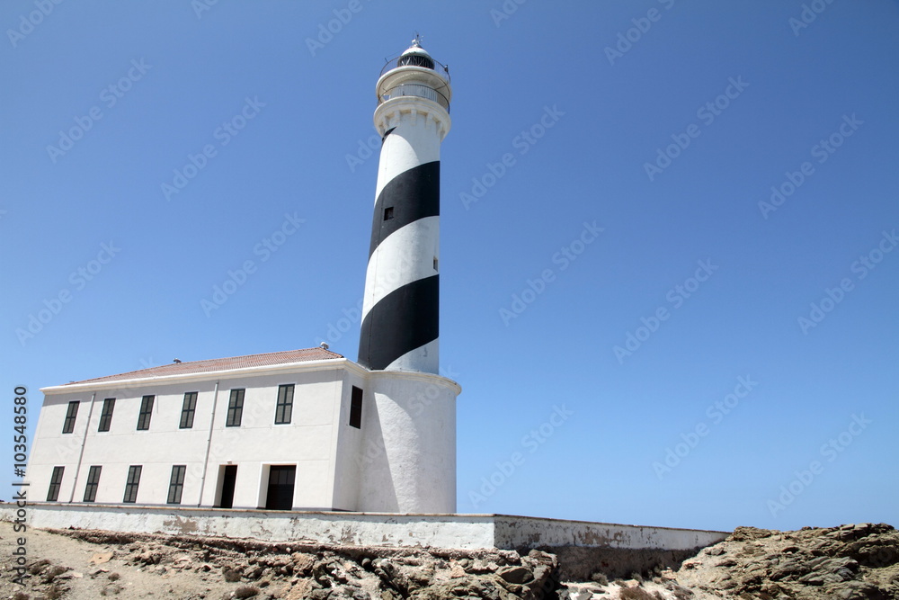 Far de Favaritx, lighthouse in Minorca, Balearic islands, Spain