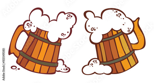 two tankards with a beer