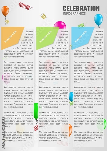 celebration infographics with balloons photo