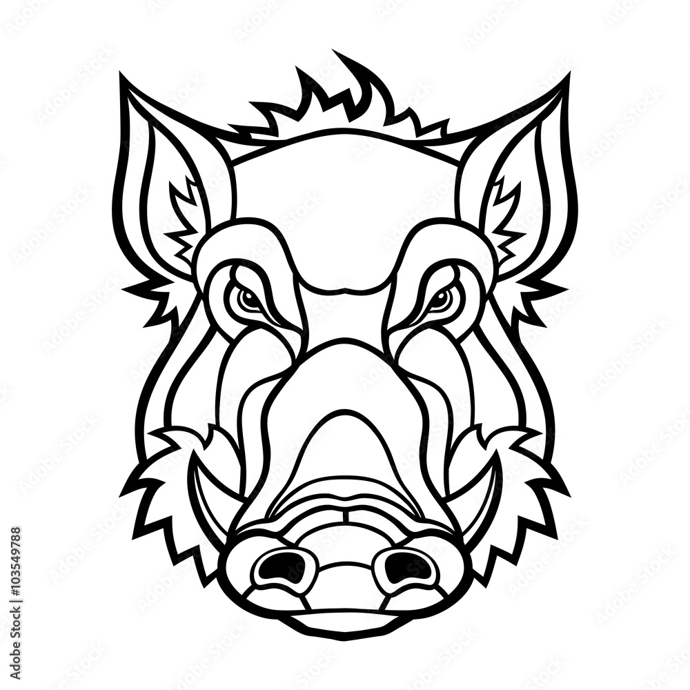 Head of boar mascot design