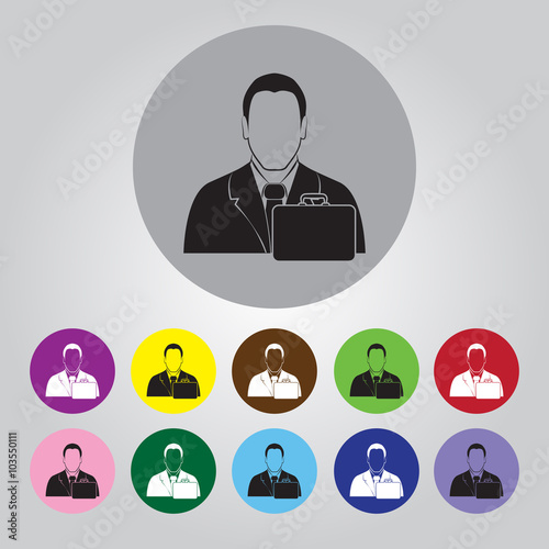 businessman with diplomat vector icon.