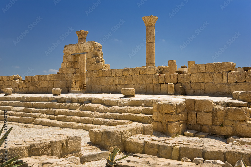 Jordan. Mount Nebo. Remains of the Byzantine basilica (explorations)