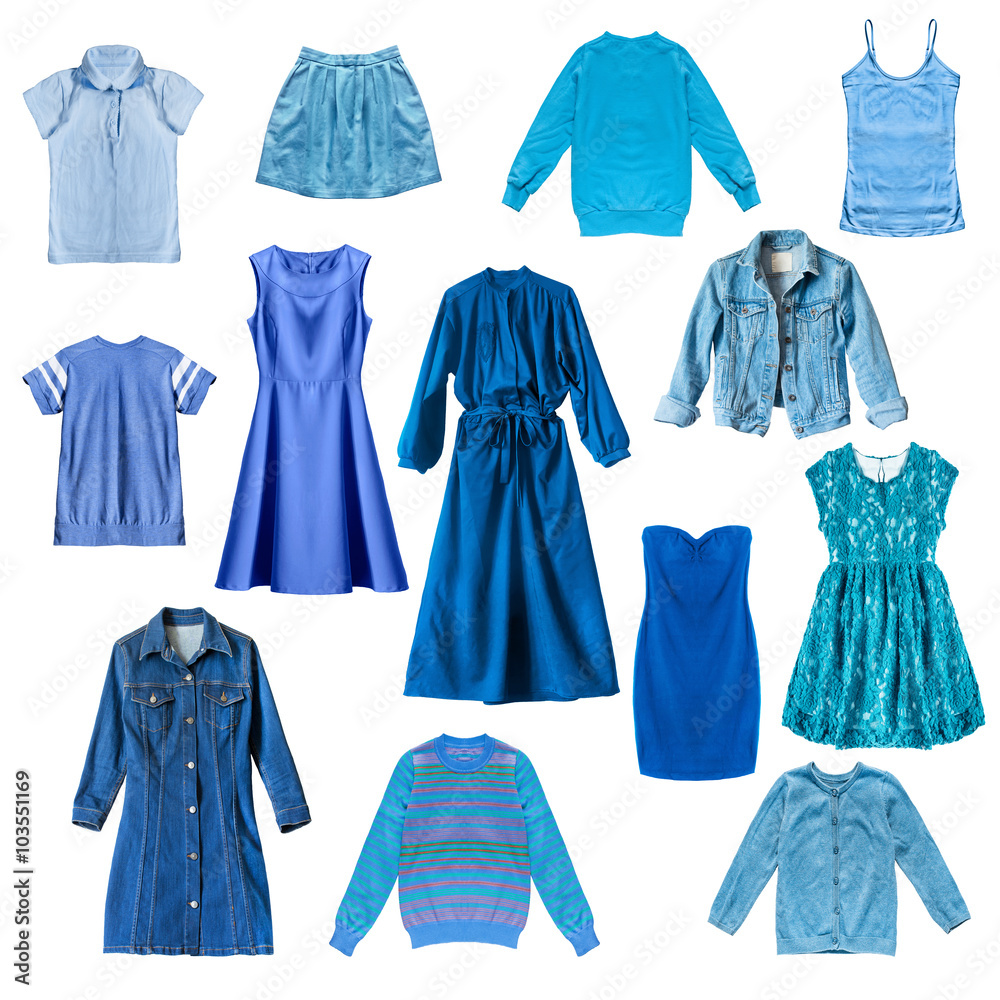 Blue clothes isolated Blue clothes isolated