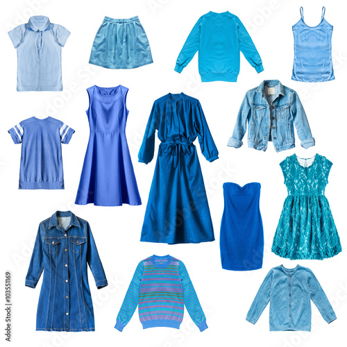 Blue clothes isolated