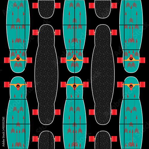 longboard poster on a colored background
