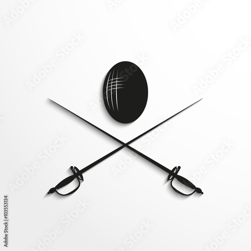 Sports symbols. Fencing. Vector icon.