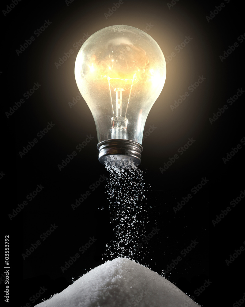 Salt Light Sign Salt Shaker Lightbulb Stock Photo 644754172