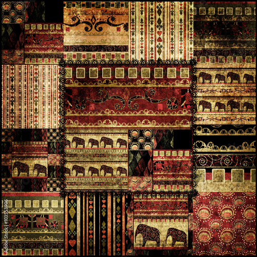 Patchwork african pattern print background