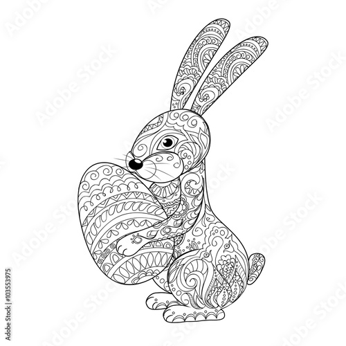 cartoon rabbit with egg