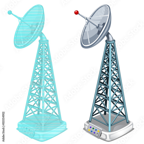 Hologram antenna tower, two isolated items