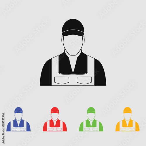 Worker Vector icon.
