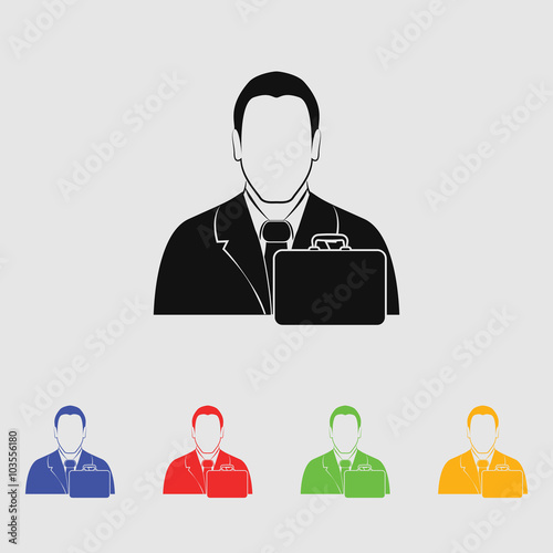 businessman with diplomat vector icon.
