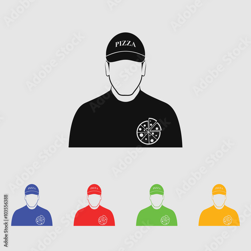 Pizza deliveryman icon