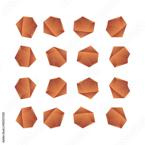 Stones in different angles gradients, illustration