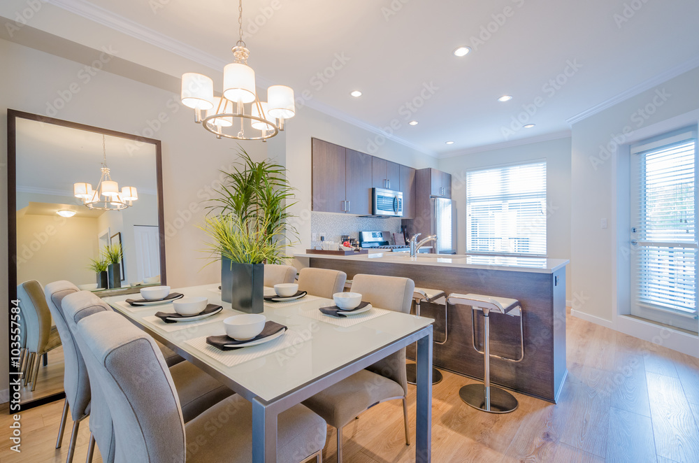 Fototapeta premium Modern dining room in luxury house.