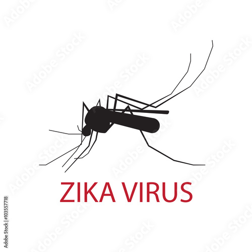 silhouette mosquito on a white background. zika virus peddler