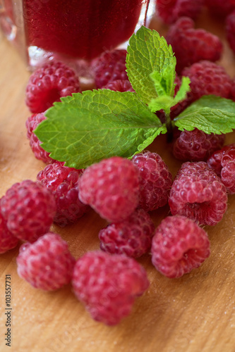 fresh ripe raspberries