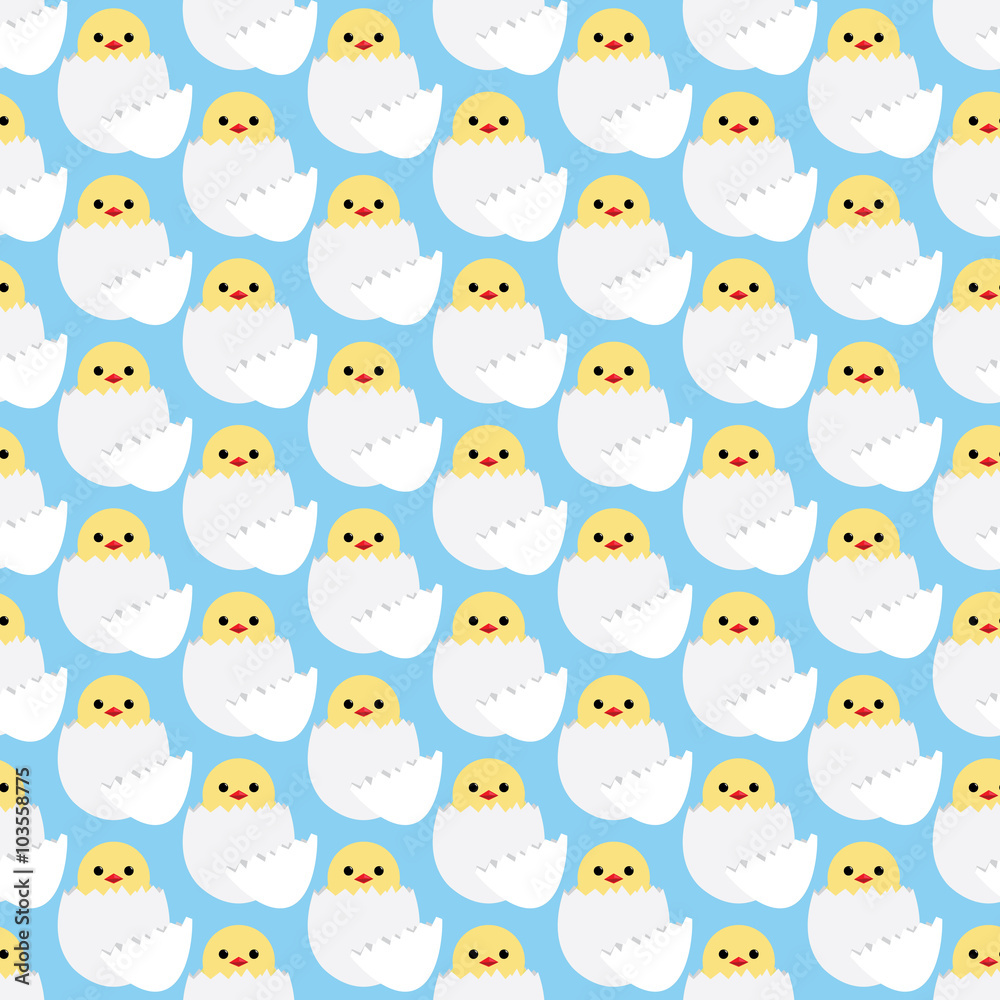 seamless Happy Easter pattern: chicken inside egg seamless Happy Easter pattern: chicken inside egg