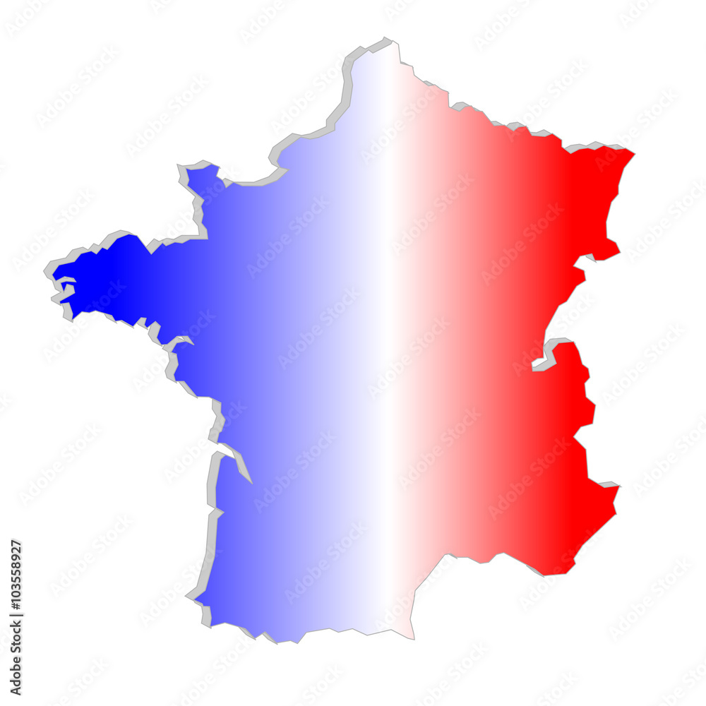 Landkarte Frankreich - 3D