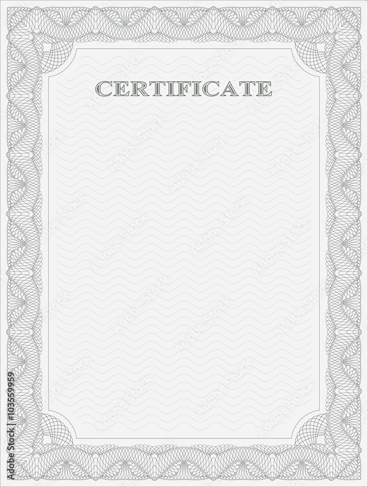 Vertical certificate template