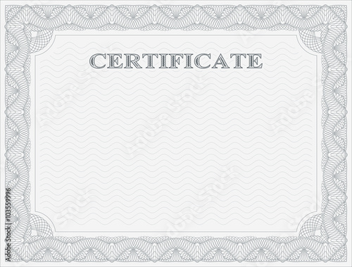 Horizontal certificate template