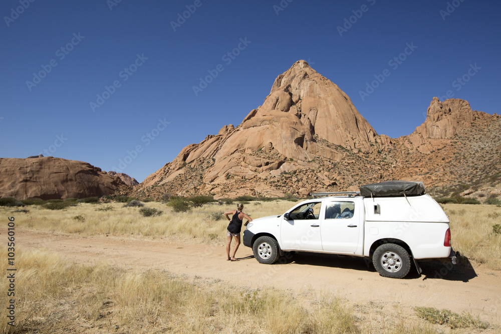 Traveling around the Spitzkoppe in Namibia