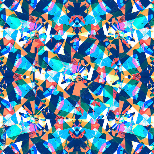 Sharp Geometric Multicolor Collage Seamless Pattern