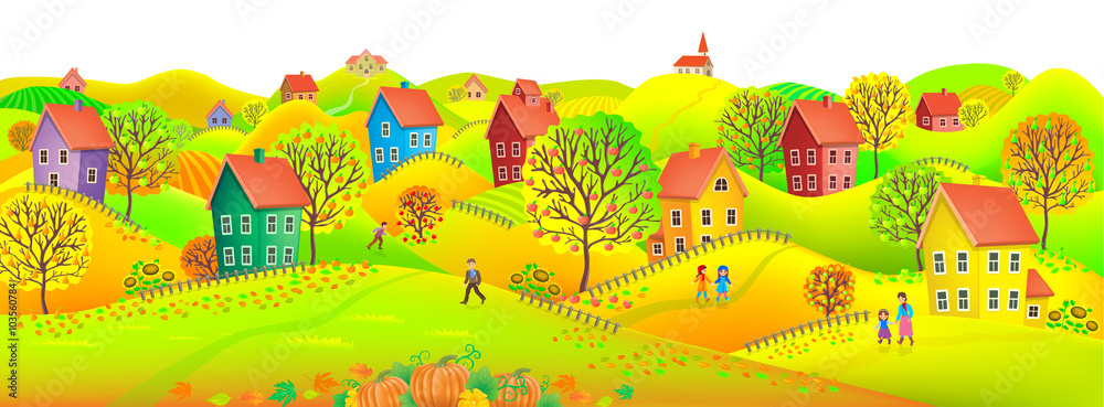 Obraz premium Horizontal autumn banner