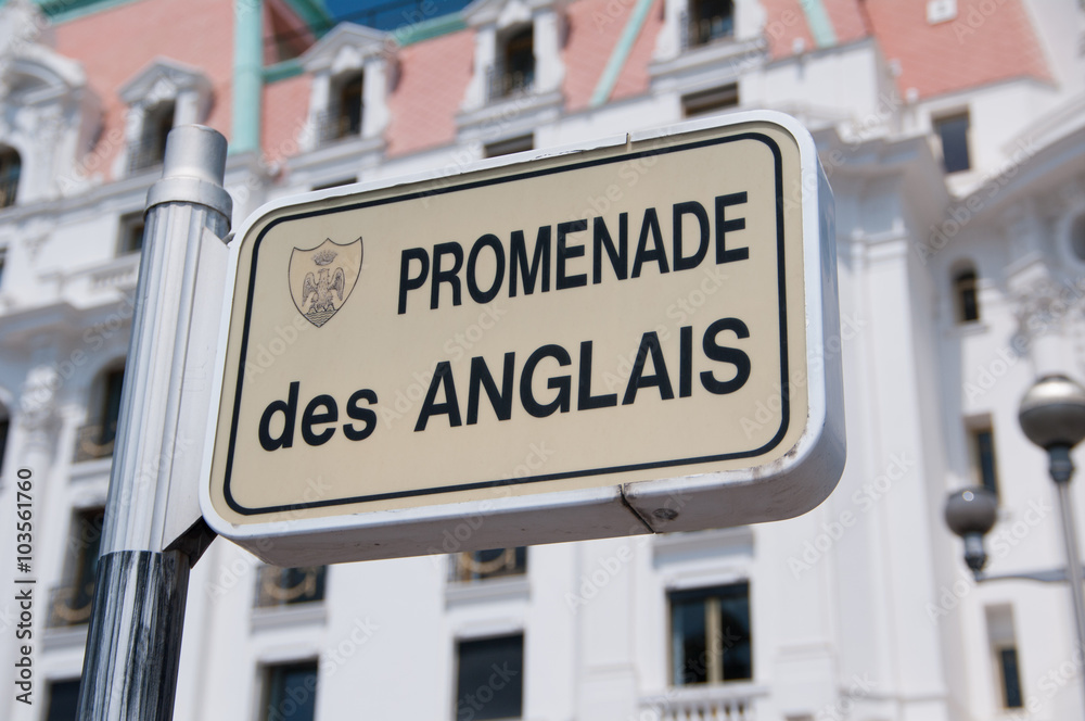 Obraz premium Promenade des Anglais street sign