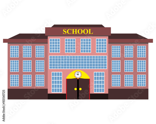 modern school building flat design