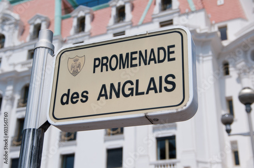 Promenade des Anglais street sign