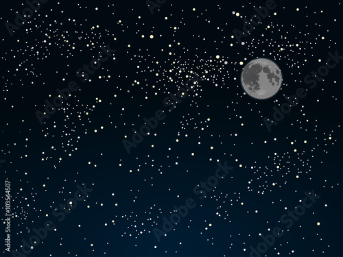 Fototapeta Naklejka Na Ścianę i Meble -  Vector background. Starry night Sky. Eps 10.