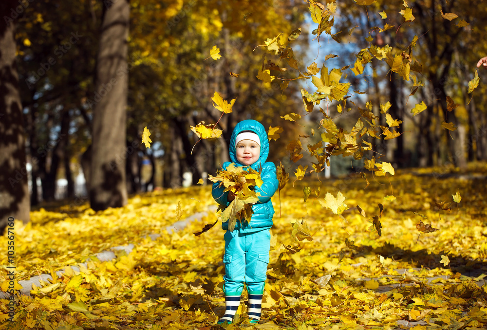 little girl throwing autumn leaves little girl throwing autumn leaves
